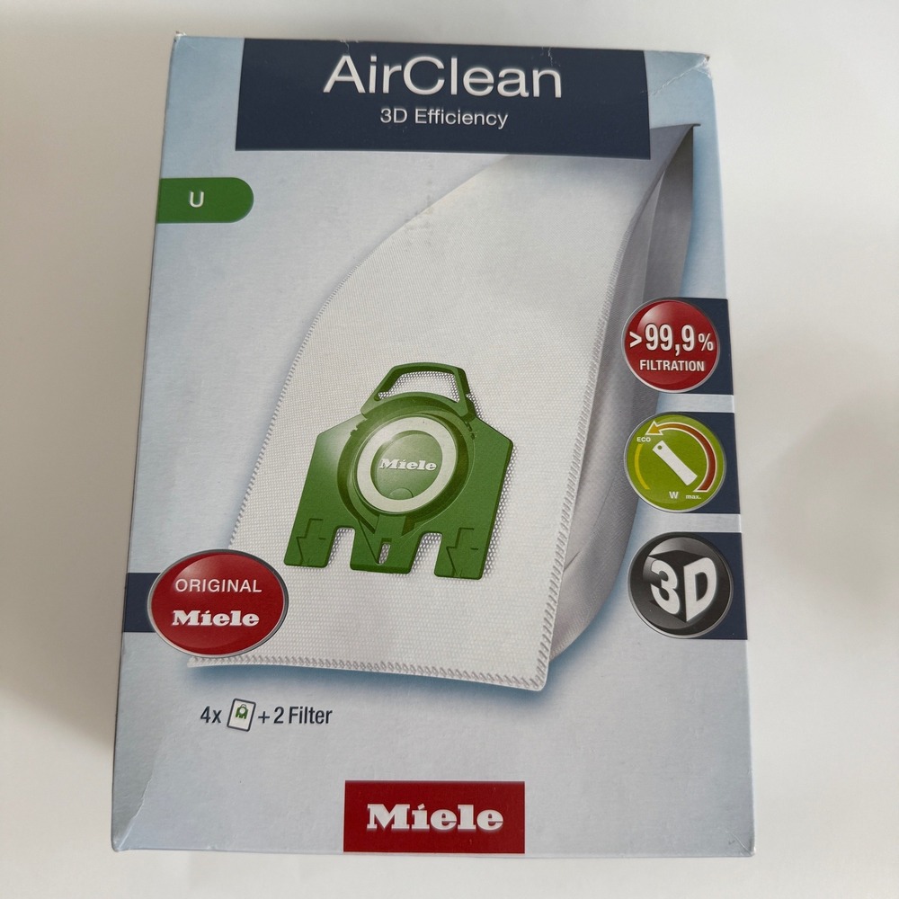 NEW Miele AirClean 3D Efficiency Type U Vacuum Bags 4 Bags + 2 Filters
